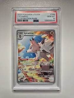 PSA 10 Lycanroc 166/159 Journey Together Illustration Rare Card Pokemon GEM MINT - Image 1