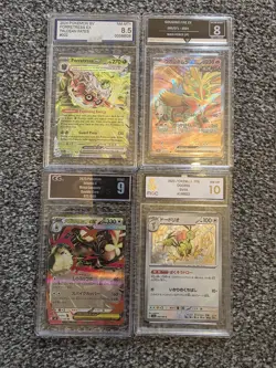 4 x graded pokemon cards mega lopunny, forretress Ex,gouging fire ex and dodrio - Image 1