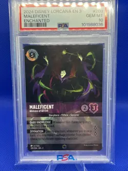 PSA 10 Maleficent ENCHANTED 209/204 | Disney Lorcana | Into the Inklands - Image 1
