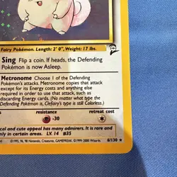 Clefairy 006/130 Base Set 2 Holo Pokemon TCG WOTC Vintage LP/NM - Image 4