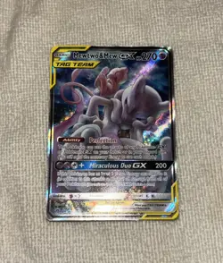 Pokemon TCG Mewtwo & Mew GX SM191 Tag Team Black Star Promo Sun & Moon - Image 1