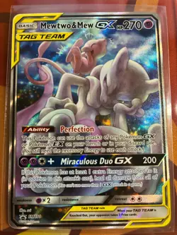 Pokemon Mewtwo & Mew GX Tag Team SM191 Full/Alternate Art Promo Sun & Moon - NM - Image 1