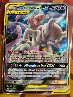 Pokemon Mewtwo & Mew GX Tag Team SM191 Full/Alternate Art Promo Sun & Moon - NM - Image 2