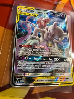 Pokemon Mewtwo & Mew GX Tag Team SM191 Full/Alternate Art Promo Sun & Moon - NM - Image 3