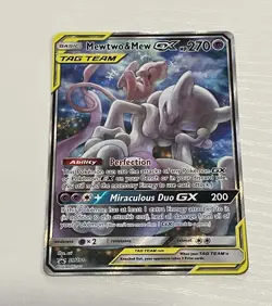 Pokemon TCG Mewtwo & Mew GX SM191 Tag Team Black Star Promo Sun & Moon - Image 1