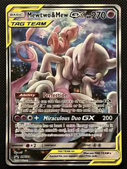 Pokemon TCG Mewtwo & Mew GX SM191 Tag Team Black Star Promo Sun & Moon ENGLISH - Image 1