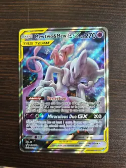 Pokemon TCG Mewtwo & Mew GX SM191 Tag Team Black Star Promo Sun & Moon - Image 1