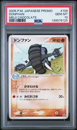 Pokemon Donphan Meiji Chocolate Japanese Promo 109/PCG-P PSA 10 Gem Mint - Image 1