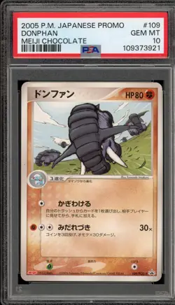 Pokemon Donphan Meiji Chocolate Japanese Promo 109/PCG-P PSA 10 Gem Mint - Image 1