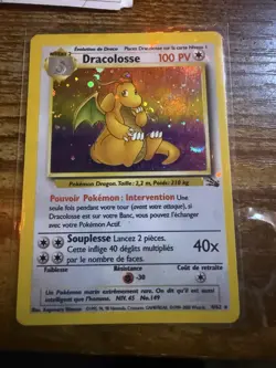 Dracolosse (Dragonite) French Fossil Holo Unlimited Pokemon Card 4/62 See Pics - Image 1