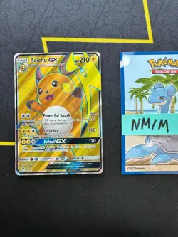 Pokemon Card Raichu GX Sun & Moon Shining Legends Full Art Promo SM90 185 💎NM💎 - Image 1
