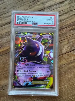 Gengar EX 34/119 Xy-Phantom Forces Holo Pokemon card PSA 8 Jelly Bean not Poncho - Image 1