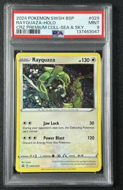 RAYQUAZA HOLO PSA 9 2024 POKEMON SWORD & SHIELD BLACK STAR PROMOS #SWSH029 3047 - Image 1