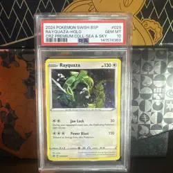 2024 POKEMON BLACK STAR PROMOS COSMOS HOLO SWSH029 RAYQUAZA - PSA 10 - Image 1