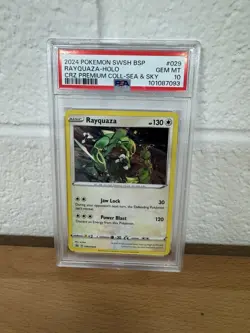 2024 POKEMON SWSH BLACK STAR PROMO #029 RAYQUAZA-HOLO PSA 10 GEM MINT SWIRL 🌀 - Image 1