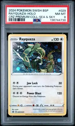 2024 POKEMON SWSH BLACK STAR PROMO #029 RAYQUAZA-HOLO PSA 8 - Image 1