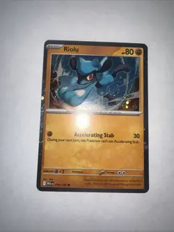 Pokemon Riolu Cosmos Holo Swirl 076/132 Mega Evolution Promo - Image 1