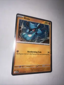 Pokemon Riolu Cosmos Holo Swirl 076/132 Mega Evolution Promo - Image 3