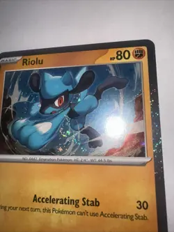 Pokemon Riolu Cosmos Holo Swirl 076/132 Mega Evolution Promo - Image 4
