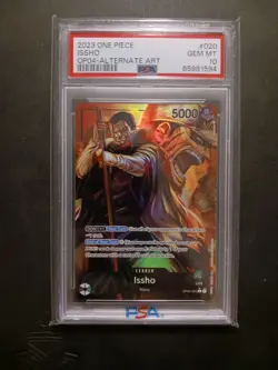One Piece Card Game TCG OP04-020 Issho Alt Art Leader PSA 10 - Image 1