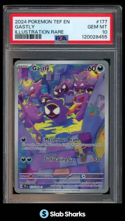 2024 POKEMON SV TEMPORAL FORCES TEF EN #177/162 GASTLY ILLUSTRATION RARE PSA 10 - Image 1