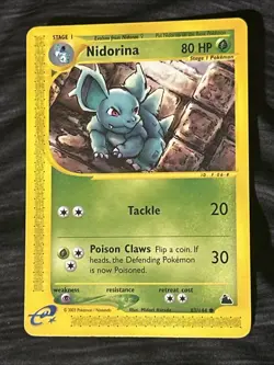 Nidorina Skyridge e-Series NM 83/144 Regular Non-Holo Pokemon Common - Image 1