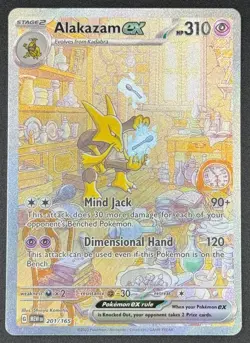 Alakazam ex 201/165 Pokemon TCG SV: Scarlet & Violet 151 SIR Full Art NM - Image 1