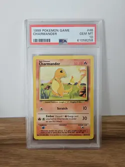 PSA 10 Charmander Base Set Unlimited Pokemon TCG Gem Mint #46 - Image 1