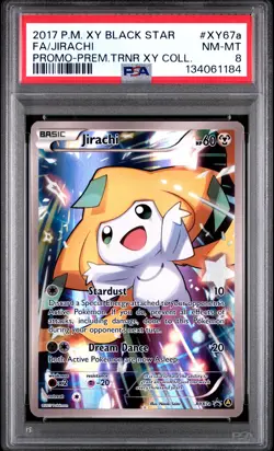 2017 POKEMON XY BLACK STAR PROMO PREM TRAINER XY COLL FULL ART/JIRACHI PSA 8 - Image 1