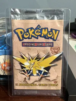Pokemon TCG 1st ed FOSSIL Booster Pack Factory Sealed Zapdos UNDER 21 GRAMS - Image 1