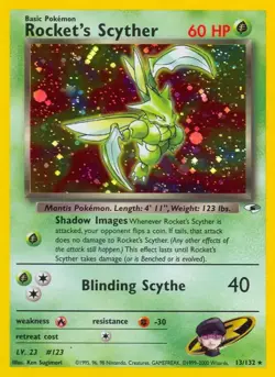 Rocket's Scyther - 13/132 - Pokemon Gym Heroes Unlimited Holo Rare Card WOTC MP - Image 1
