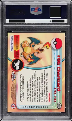 2000 Pokemon T.V Topps Chrome Charizard Sparkle #6 Card - PSA 10 GEM MINT - Image 2