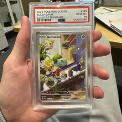 2024 POKEMON SCR EN-STELLAR CROWN ILLUSTRATION RARE #143 BULBASAUR PSA 10 - Image 1