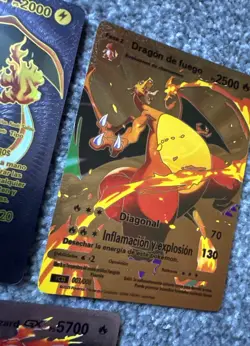 Pokemon Foil Fan Art Cards - Charizard Dragon De Fuego Spanish Version Bundle - Image 4