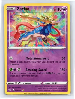 Zacian 082/185 - Pokemon Vivid Voltage - Amazing Rare Holo - NM - Image 1