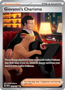Giovanni's Charisma - 204/165 - Pokemon 151 Special Illustration Rare Card NM - Image 1