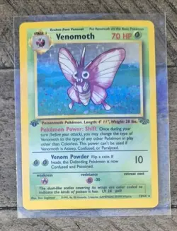 Pokemon TCG - Venomoth - 13/64 - Holo Rare - Jungle Set - 1st Edition - LP - Image 1
