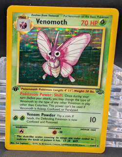 Pokemon TCG Venomoth 1st Edition 13/64 Jungle Holo Rare Card WOTC 1999 - Image 1
