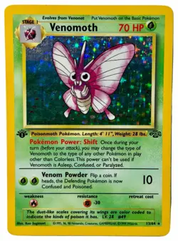 Venomoth - 13/64 Jungle 1999 - First Edition Holo - WOTC Pokemon TCG - Image 1