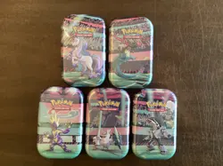POKEMON x5 C22 GALAR MINI TINS (w/ Evo Skies & Fusion Strike) COMPLETE ART SET!! - Image 1