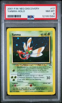 2001 POKEMON NEO DISCOVERY #17 YANMA-HOLO PSA 8 - Image 1