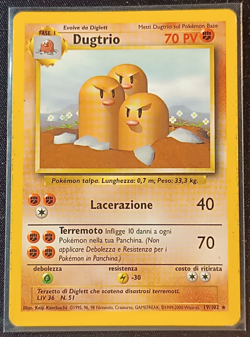 Pokemon Dugtrio #19/102 Base Set 1 Rare - ITA - Vintage Cards - Image 1