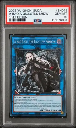 2025 YU-GI-OH! SUDA-SUPREME DARKNESS A BAO A QU, THE LIGHTLESS SHADOW PSA 10 - Image 1