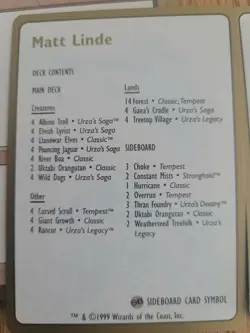 World Championship, Matt Linde, Full Deck, 4 Gaea's Cradle, Great Condition. - Image 4