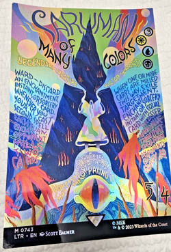 MTG 11x17 Foil Poster LOTR Saruman Of Many Colors Borderless Art - Image 1