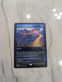 MTG English Fierce Guardianship Foil Etched Card NM Condition, Commander Masters - Image 1