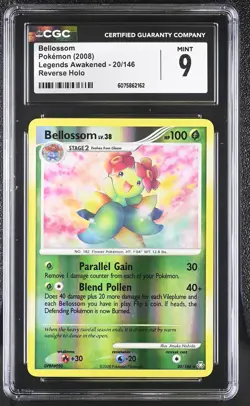 CGC 9 MINT Bellossom 2008 Legends Awakened 20/146 Reverse Holo Pokemon Card - Image 1