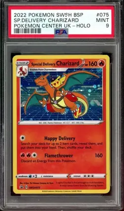 Special Delivery Charizard 2022 Holo Pokemon Center UK Promo English #075 PSA 9 - Image 1