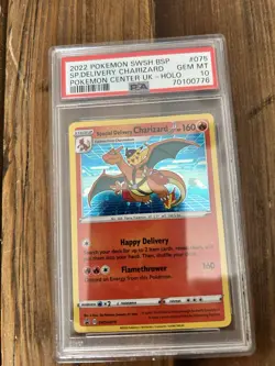 Pokemon Special Delivery Charizard Holo 2022 Pokemon Center UK Promo #075 PSA 10 - Image 1