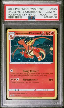 PSA 10 Special Delivery Charizard #SWSH075 2022 Pokemon Center UK Holo Promo - Image 1